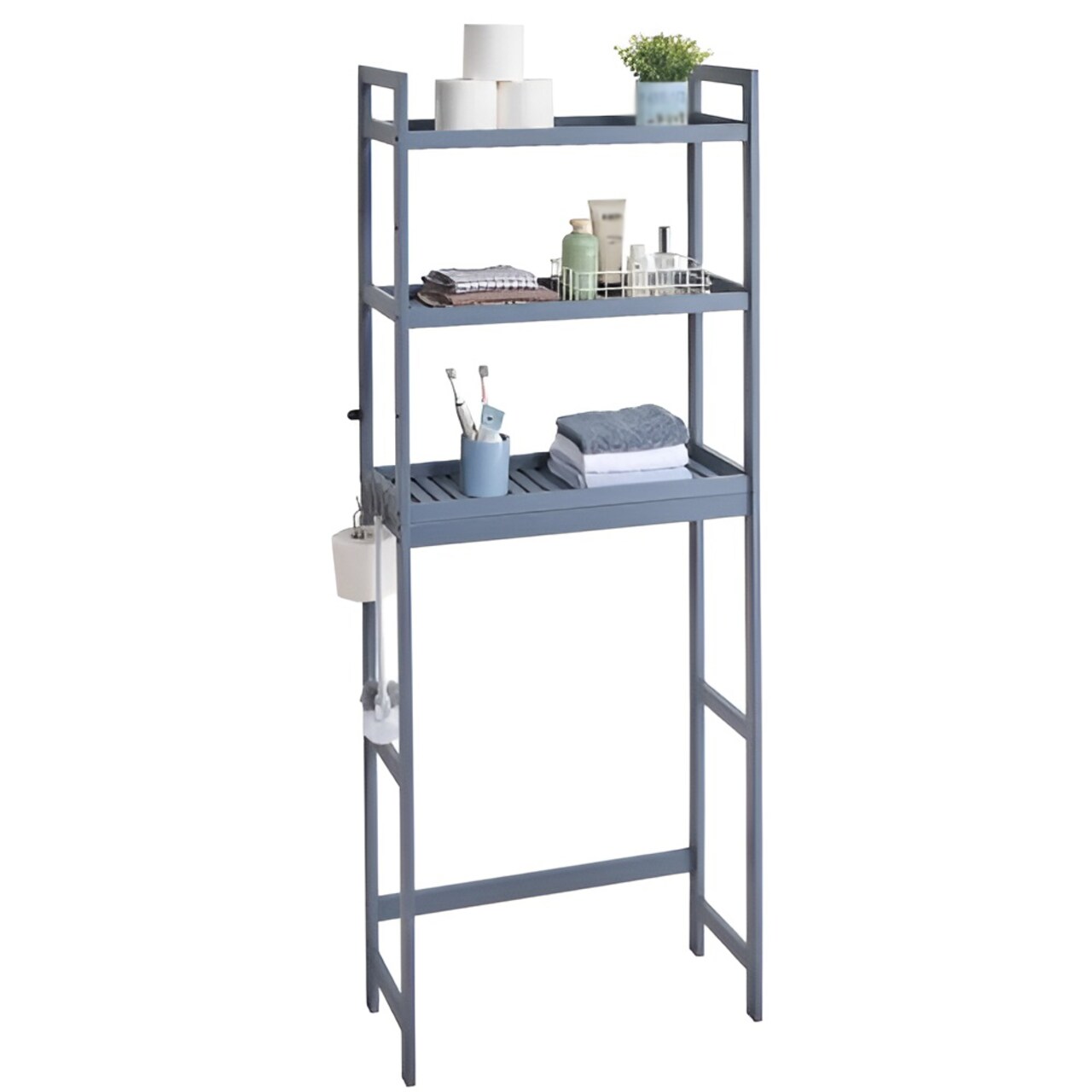 Wicker 3-Tier Over-Toilet Storage Rack with Adjustable Shelves